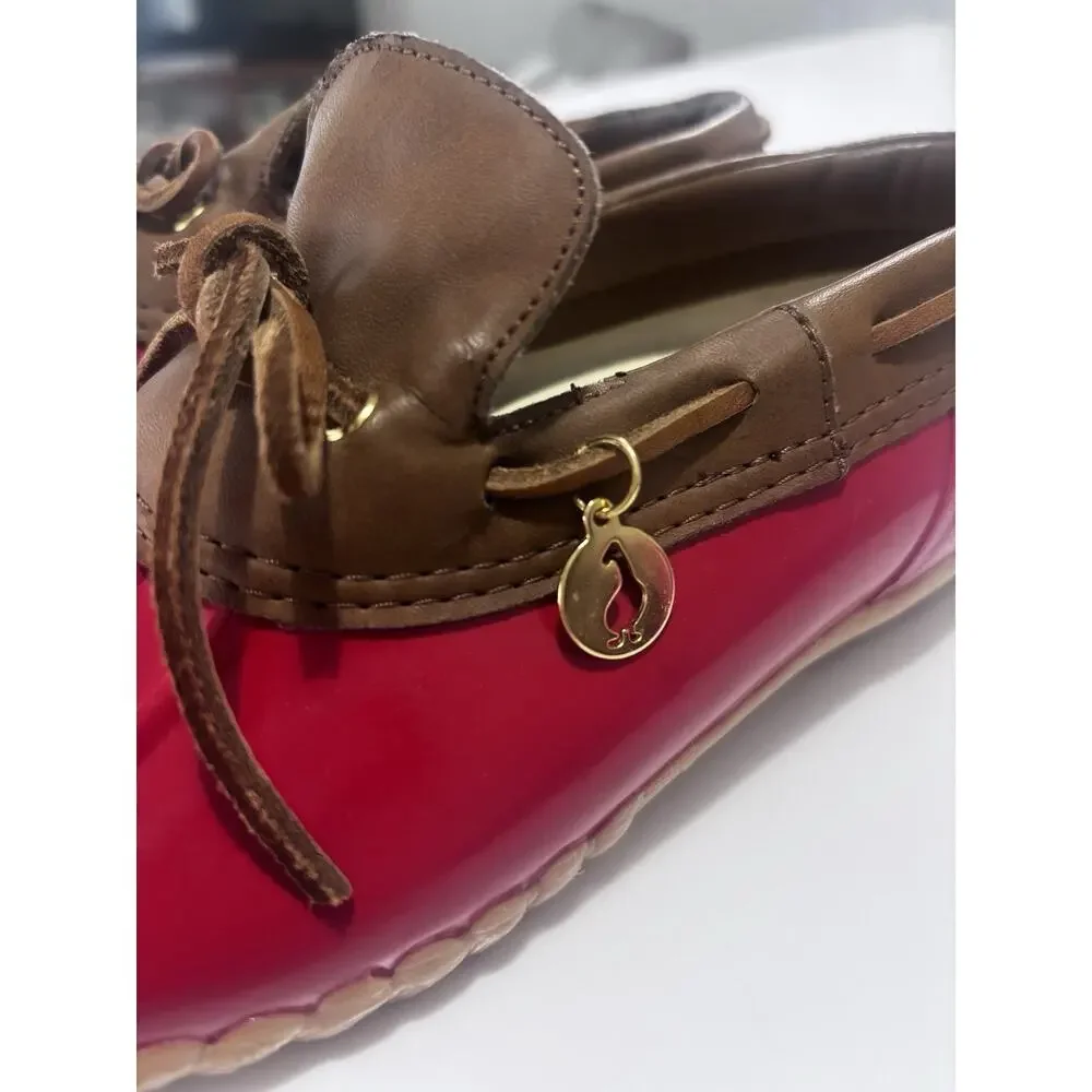 Vtg Sporto Originals Duck Shoes Women's Sz 7 Red Low-Top Boat Shoes Aroostic